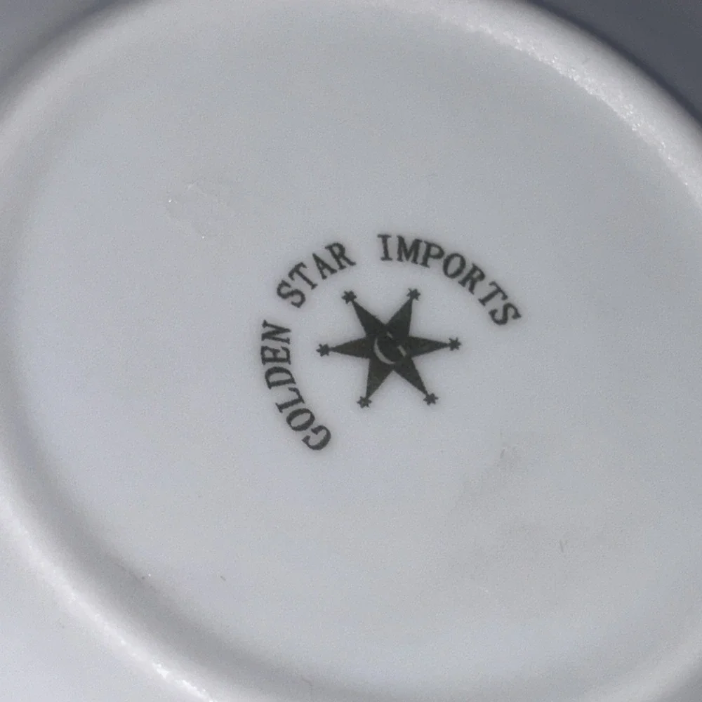 Golden Star Imports Porcelain Tea Saucer replacement plates 4 Gray/white